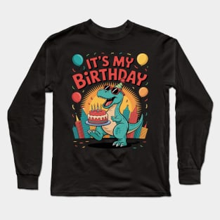 T-rex Birthday Party Japan Monster Dinosaur It's My Birthday Long Sleeve T-Shirt